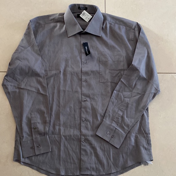 Bellissimo Men’s Pewter Dress Shirt - Picture 4 of 4